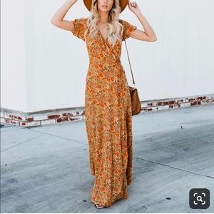 VICI dolls maxi wrap dress “fields of marigold”